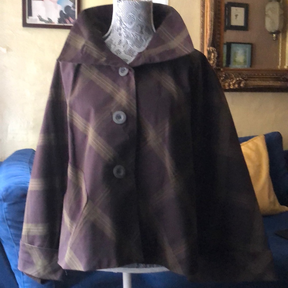 DKNY Brown Plaid Women's Jacket